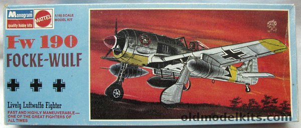 Monogram 1/48 Focke-Wulf FW-190 A-8/R-3 - A-7/R2 - A7/R3 - A-5/U8 - A-8/R1 - A-5/U3 Tropical - Blue Box Issue, 6804 plastic model kit